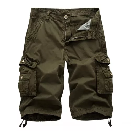 Herren Cargo Shorts Freizeit Einfarbig Mehrere Taschen, Farboptionen - Bild 4 von 32