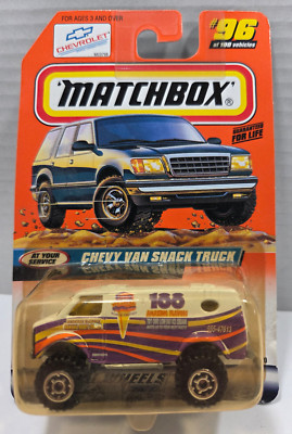 1998 Matchbox car #96 At Your Service Series 20 CHEVY VAN SNACK TRUCK #36270