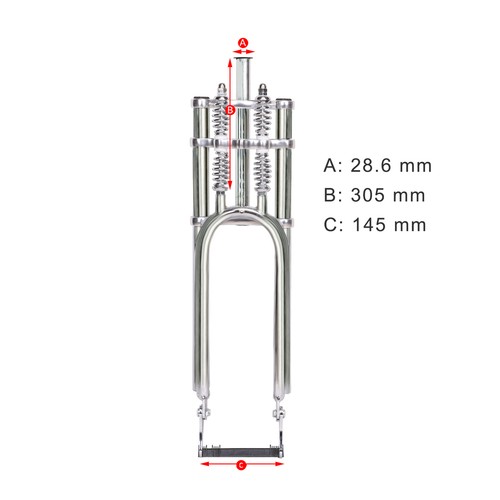 Tracer 1-1/8" Dual Springer Threadless Bike Fork Disc Brake 26-29in 3.0 4.0 Tire - Picture 12 of 17