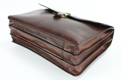 Maletín de cuero vintage MARINO ORLANDI profesional abogado bolsos adjuntos para hombre - Imagen 7 de 12