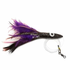 Fish WOW! 6" Fishing Tuna Clone Feather Rigged Trolling 3oz lure Purple Black