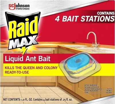 Raid Max Liquid Ant Bat; Kills Ants Where They Breed, For Indoor and Outdoor...