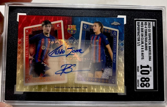 2022-23 Topps Chrome Barcelona Patri Guijarro Pablo Torre Superfractor Auto #1/1