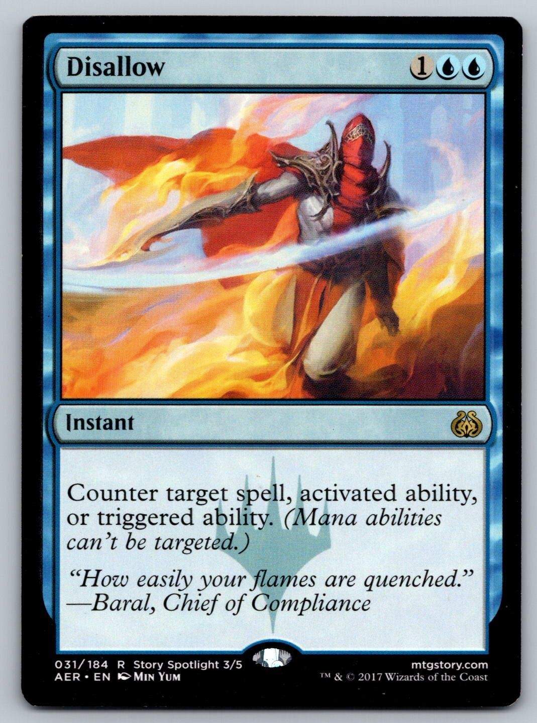 Magic: The Gathering Aether Revolt Disallow Rare 31 Near Mint