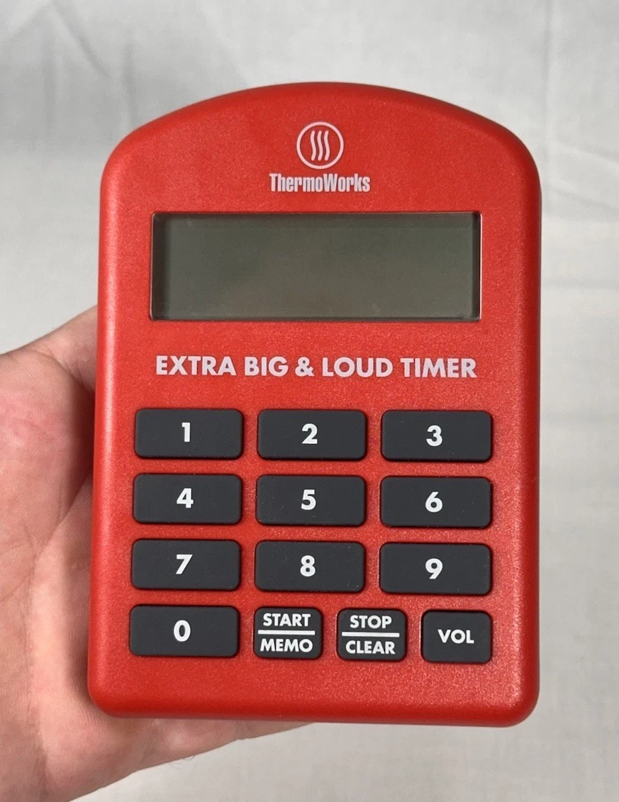 Thermoworks Kitchen Timer Red - Water Resistant 'Extra Big And Loud' Magnetic