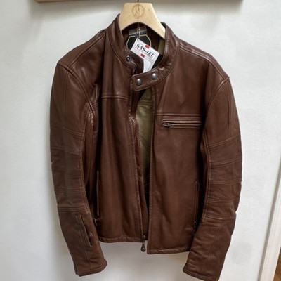 Roland Sands Design  Ronin  Perforated Leather Motorcycle Jacket Tobacco Brown L
