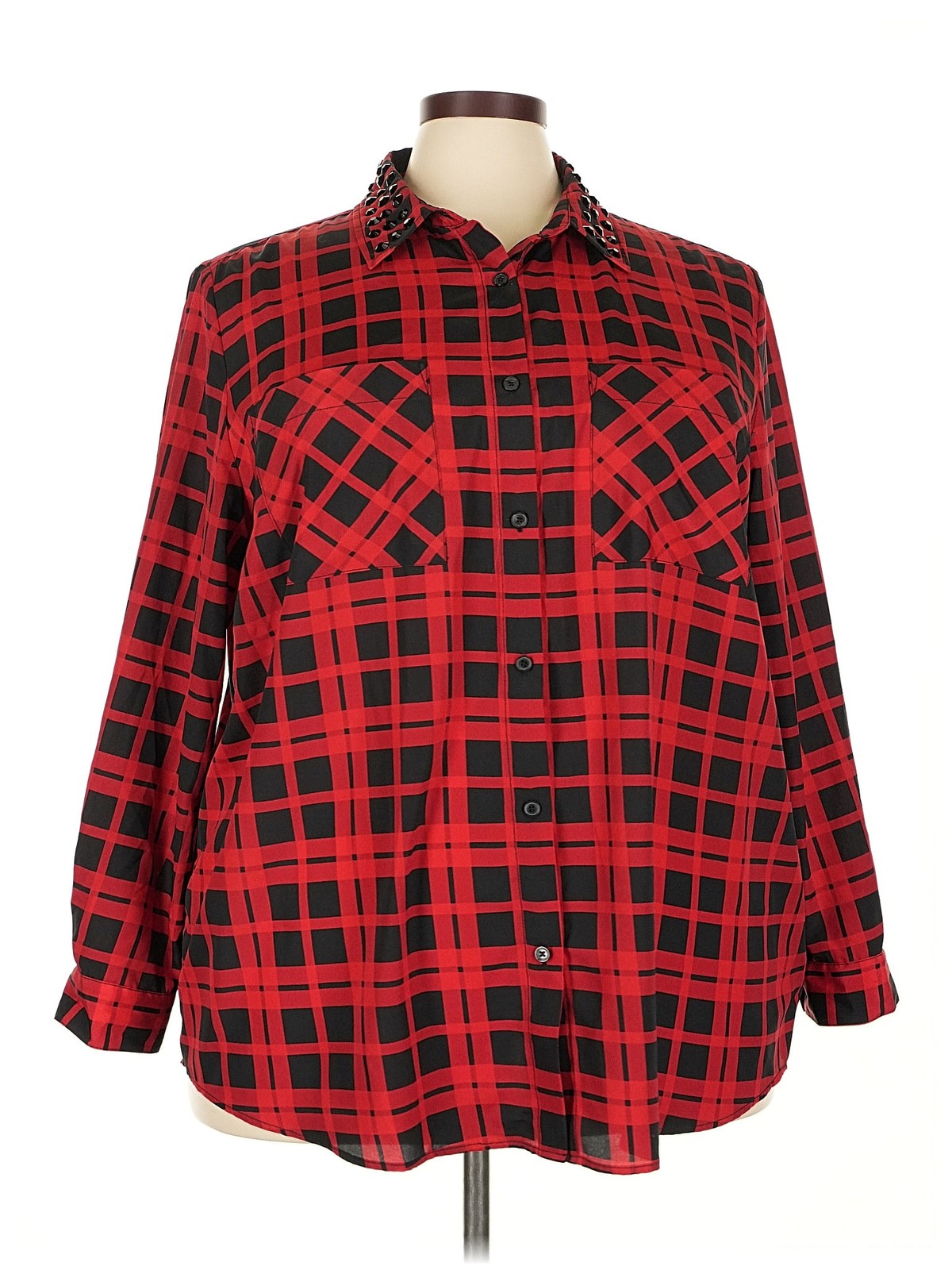 MICHAEL Michael Kors Women Red Long Sleeve Blouse 3X Plus