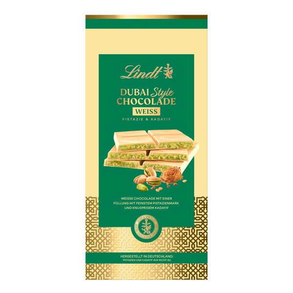 Lindt Dubai Style Chocolate Tafel WeißE Schokolade Packung 145G-image