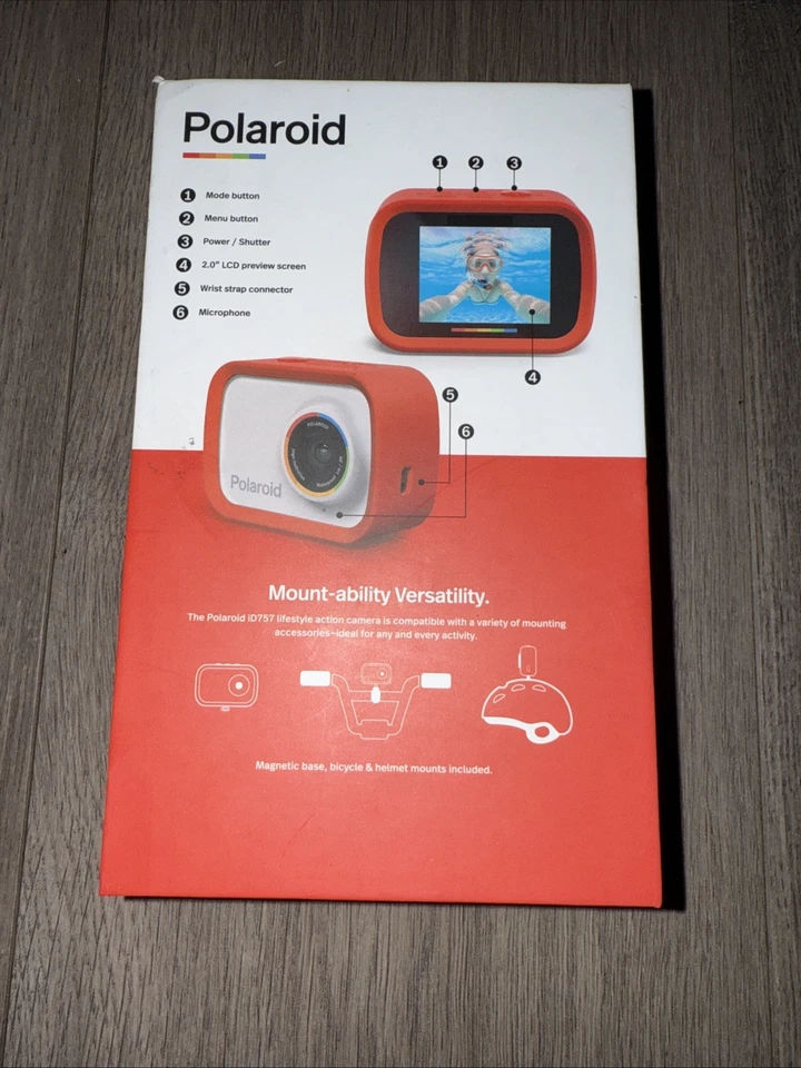 Polaroid iD757 Sport Action Waterproof Camcorder HD Video Camera 18 MP - Image 4 of 4