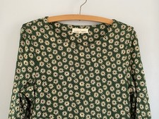 Seasalt Dark Green Floral Dress 'Longor' UK 12 Regular Length VGC Stretch