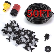 50Ft Misting Cooling System Patio Garden Mister Nozzle Irrigation Water Outdoor