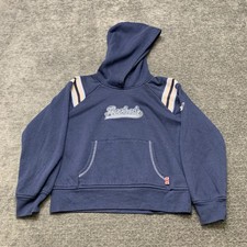 Reebok Classics Hoodie Boys Large 14-16 Navy Blue Fleece Lined Raglan Sleeve