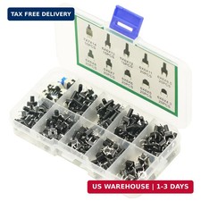 180 PCS 10 Values 4 Pin 6x6mm Tactile Switch Push Button Micro Momentary Kit