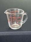 Anchor Hocking Fire-King Glass Measuring Cup Red Lettering Vintage USA — photo 1