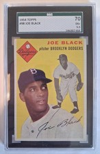 1954 Topps Joe Black, Brooklyn Dodgers #70, SGC 5.5 EX+, Very Nice Card!