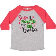 Inktastic Santa Is Promoting Me To Big Brother Toddler T-Shirt Kids Sibling Kid
