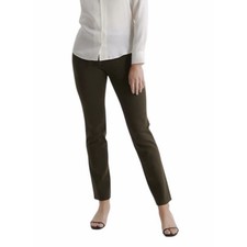 Quince Olive Green Ultra Stretch Pull-On Ponte Straight Leg Pants - M Tall