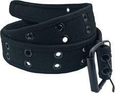 Double Grommets Belt for Men,Canvas Belt for Men and Women with Double Prong Thi