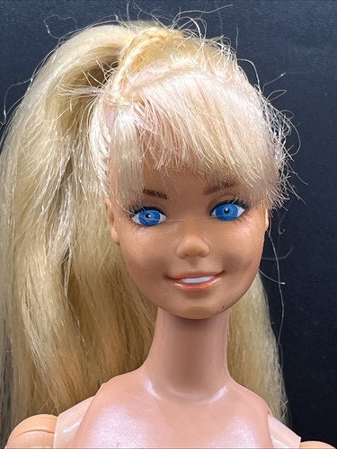 VTG Barbie Doll Beauty Secrets Arms Bend Shoulders Shrug Button Works Nude - Picture 4 of 23