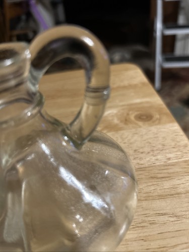 Vintage Clear Glass Vinegar Oil Soy Sauce Cruet Decanter Bottle Anchor Hocking - Picture 4 of 7