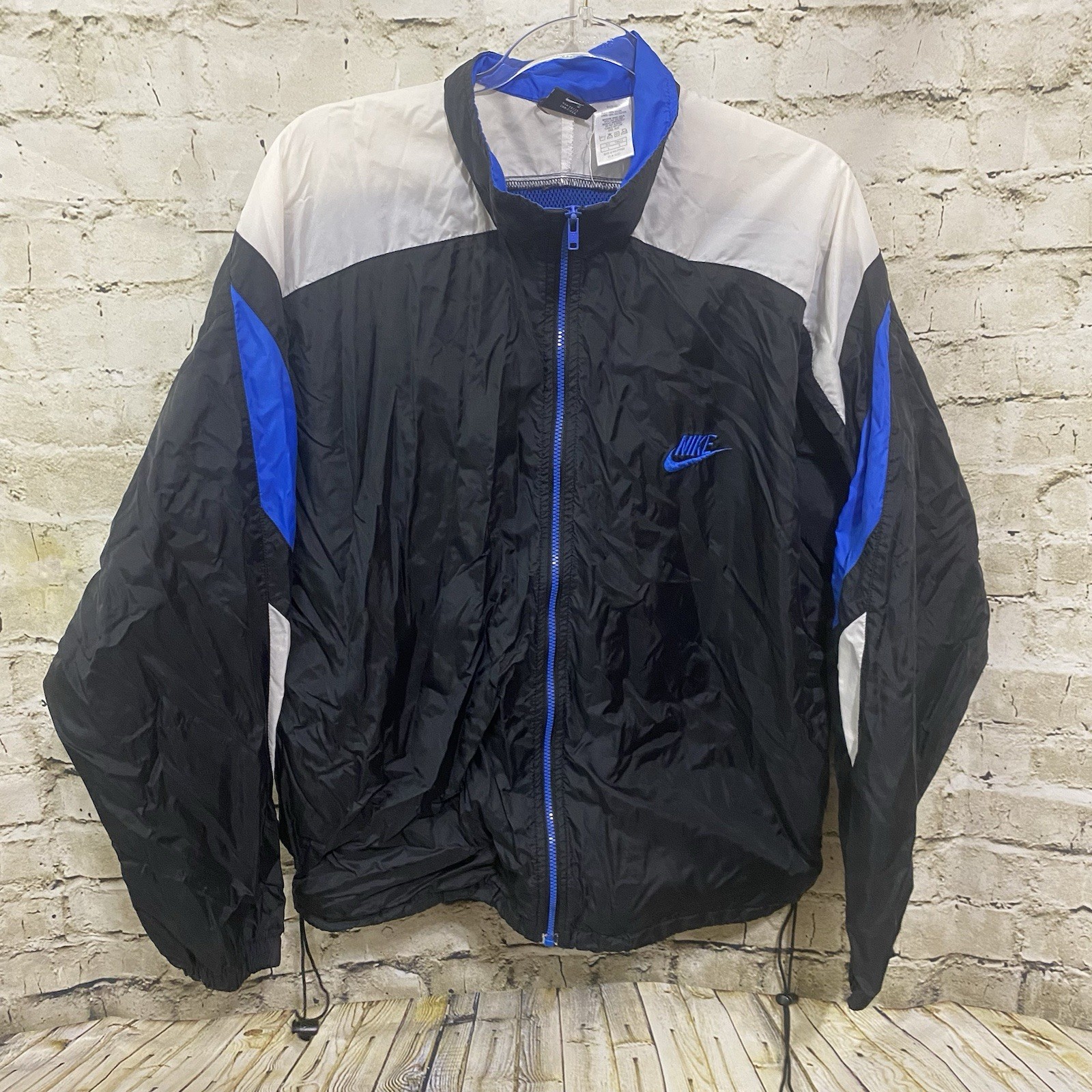 SACAI X NIKE Giacca a vento vintage Nike uomo grande blu nero anni 90 zip nylon W8