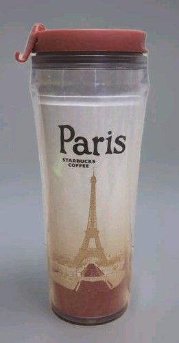 2009 Starbucks Paris Eiffel Tower Travel Tumbler Coffee Cup / Tumbler 12oz - Picture 1 of 10