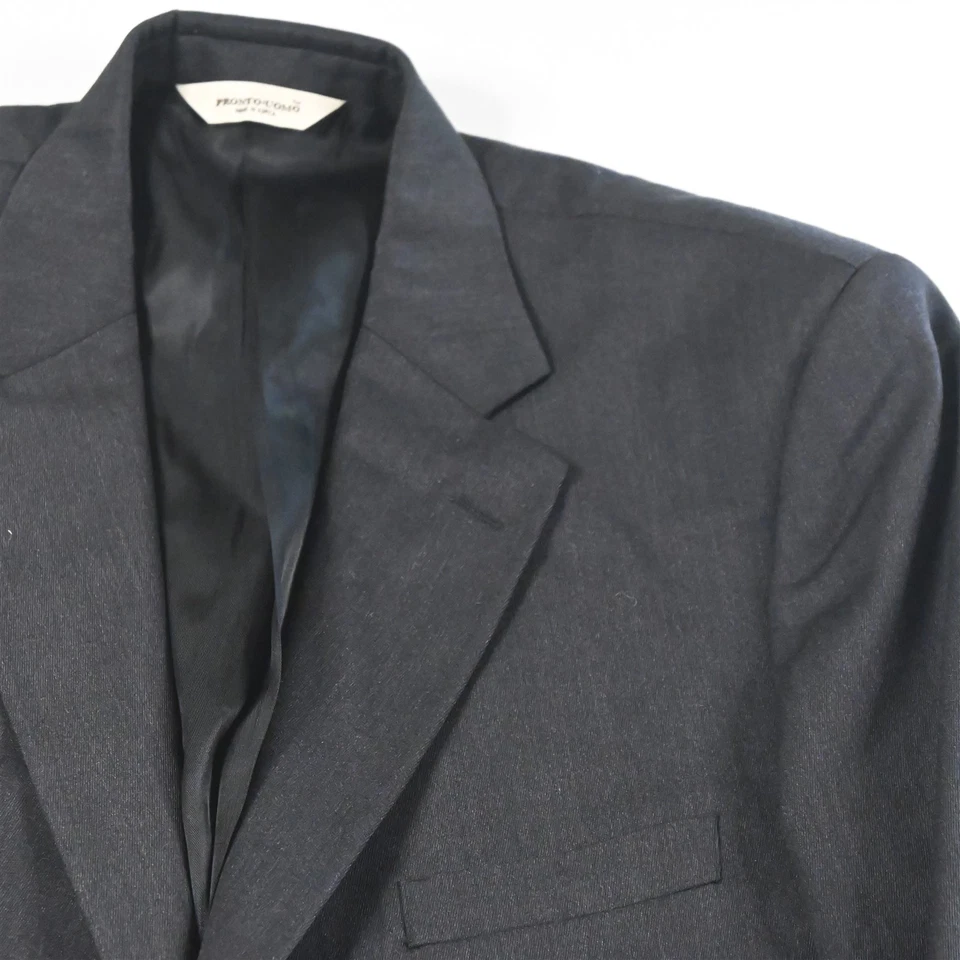 Pronto Uomo 43R 36x30 Gris 100% Lana Hombre Chaqueta Pantalones Traje Foto 3 de 4