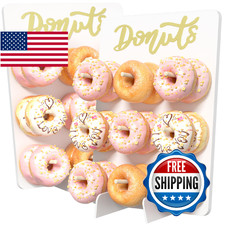 CORTNK Donut Wall Display Stand, Wooden Doughnut Holder for 18 Donuts - Perfect