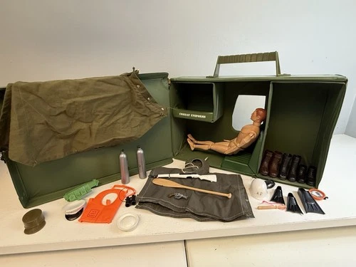 G.I. JOE 1960's Combat Man's Equipment Case W/ Accessories, And G.I. Joe Figure