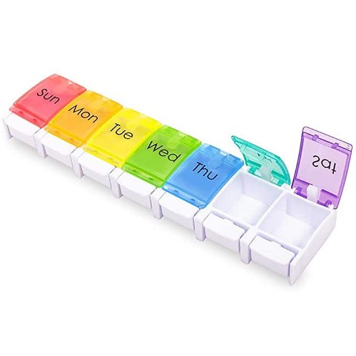 Presse Typ Große Wöchentliche Pille Organizer, Große Pillendose 7 Tage, BPA Frei XL Täglich... - Bild 1 von 6