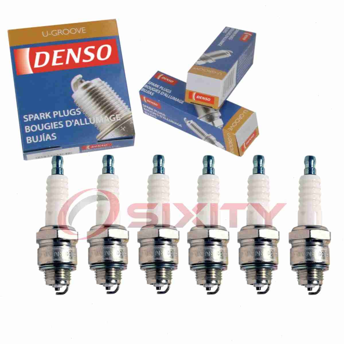 6 pc Denso Standard U-Groove Spark Plugs for 1975-1976 Buick Regal 3.8L V6 jp
