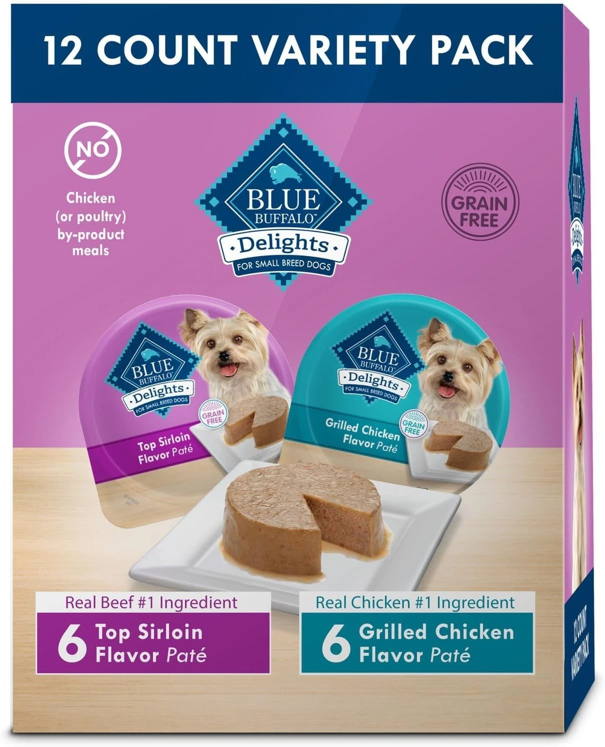 Blue Buffalo Delights Small Breed Wet Dog Food Variety Pack 12 Count 3.5oz Cups