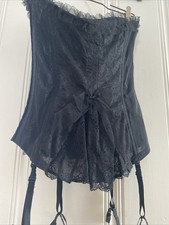 Vintage Y2K Victoria s Secret Black lace corset with garter straps Coquette Girl