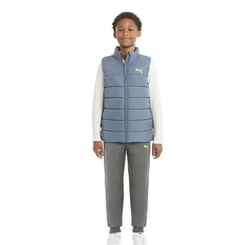 Puma 3 Piece Set Boys Vest Sweatpants Shirt Size X-Small 5/6 - Picture 3 of 14
