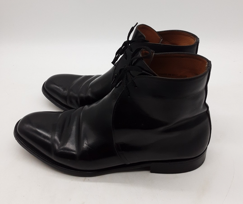Sanders Mens Diplomat Black Leather Dress Boots Laced UK 10 - Picture 2 of 7