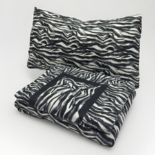 COMPLETO LETTO ANIMALIER ZEBRATO IN FLANELLA DI POLICOTONE MISURA MATRIMONIALE