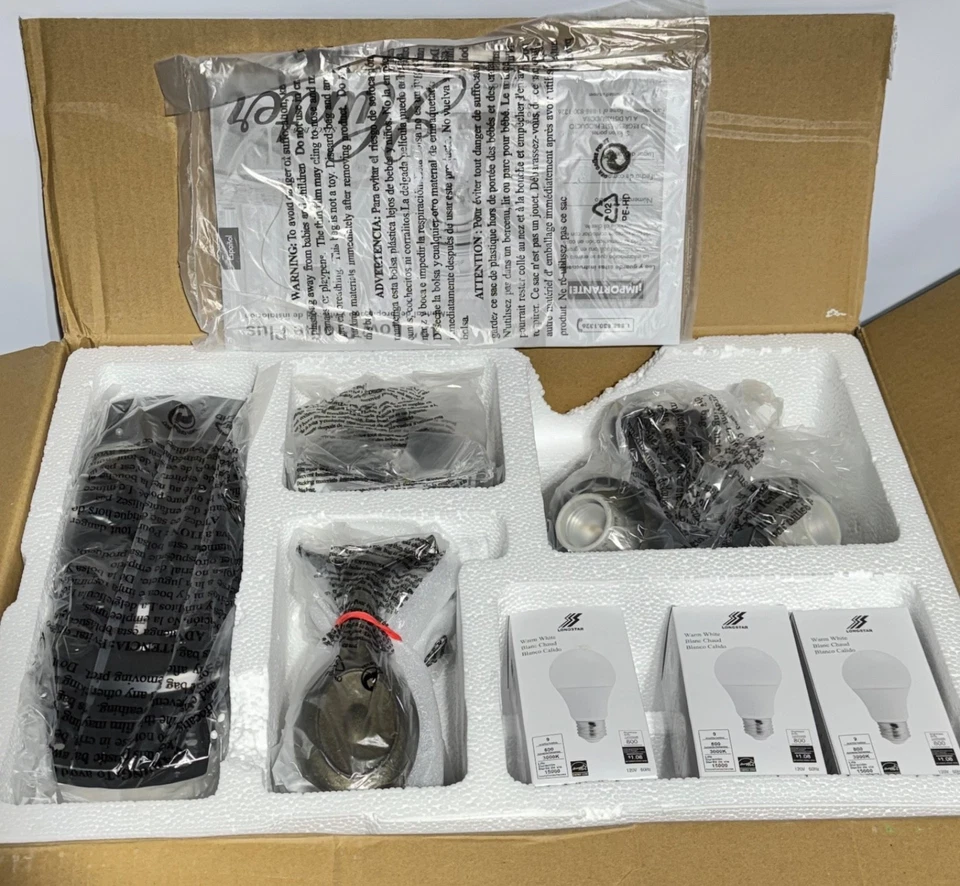 Hunter 42" Classic Low Profile Ceiling Fan & Light Kit 51073 Provencal Gold Open - Image 2 of 4