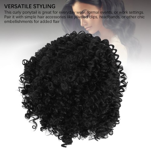 Long Black Curly Wave Drawstring Ponytail Extension Prevent Tangling Synthet UEE - Picture 15 of 23