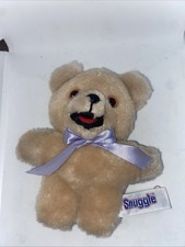 Vintage Russ Snuggle Teddy Bear Plush, Tan, Lever Brothers Ribbon 6 Inches