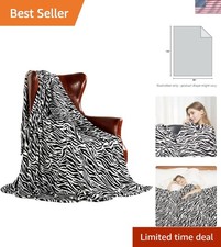 Elegant 90'' x 102'' Zebra Throw Blanket - Perfect for Cozy Winter Nights