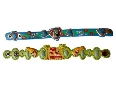 Cartoon Network Johnny Bravo Pvc Bracelet 2006 Italy Promo Kids Toy X2