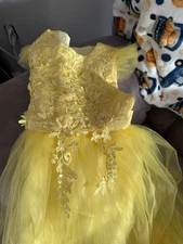 Princess Yellow Lacy Dress For Play Or Dress Up Or Halloween Dress