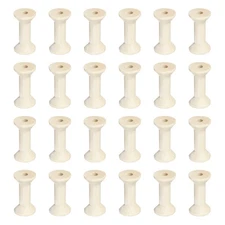 Wooden Empty Spools, Empty Sewing Bobbins, 1.6 In & 24 Pcs & Natural Color
