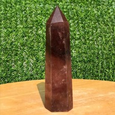 140g Natural Strawberry Obelisk Crystal Wand Point Energy Healing Reiki