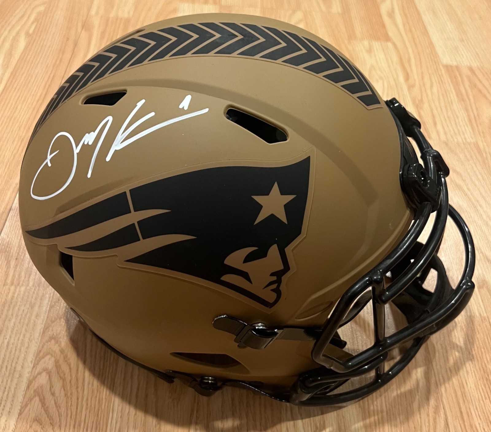 Julian Edelman Autographed Signed New England Patriots Salute to Service Full Size Authentic JSA Witnessed 