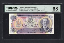 Canada 10 Dollars 1971 BC-49e About Uncirculated