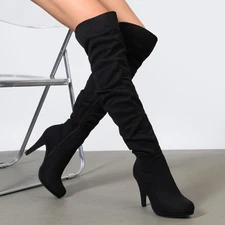 Women's Sexy Over The Knee Boots Fashion Thigh High Ladies Sexy High Heel Boots