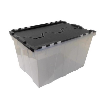 Greenmade Instaview 12 gal Black/Clear Hinged-Lid Tote Stackable (4-pack)
