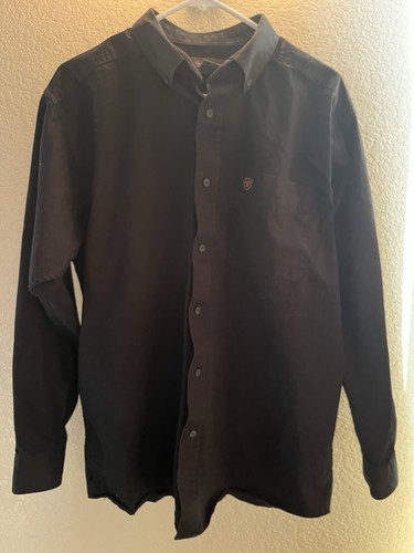 ARIAT Black Button Down Shirt Men’s size Large - Picture 1 of 6
