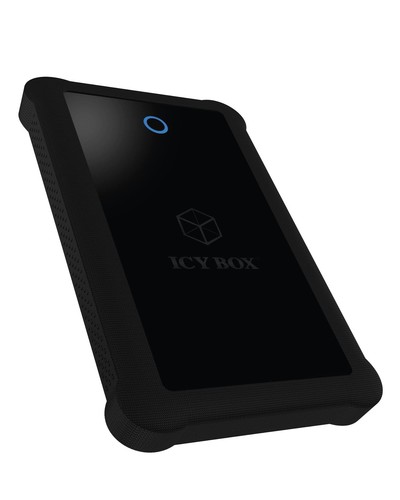 ICY BOX GEH. USB 3.0 2,5" SATA3 HDD/SSD -> PC/MAC Silikon sw Retail, Schwarz, ib